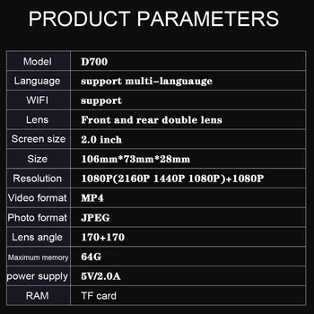 Sa Aiba J07 Dash Cam 4K Construit în GPS Wifi DVR Dual Lens Masina aparat de Fotografiat Viziune de Noapte Auto Dashcam 24H Parcare monitor Video recorder