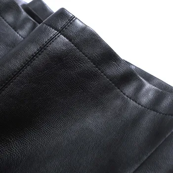 De mari Dimensiuni pantaloni Scurți din Piele Femei Streetwear Talie Mare Negru Largi Picior pantaloni Scurți Sexy Lady PU Faux din Piele Scurt 2020 Moda de Primăvară