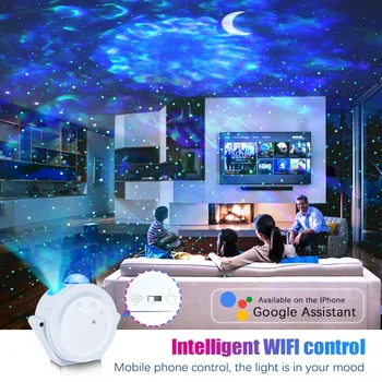 Wifi inteligent de Control Galaxy LED-uri de Lumină de Stele Luna Proiector Alimentat prin USB 6 Partid de Culoare Lumină de Noapte Decor Acasă de Crăciun cadou D30
