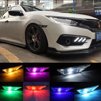 Afumat Obiectiv / Obiectiv Clar de poziție Laterale Locuințe Lumina + T10 Becuri cu LED-uri Kit Pentru 2016-up 10 Gen Honda Civic Sedan/Coupe/Hatchback
