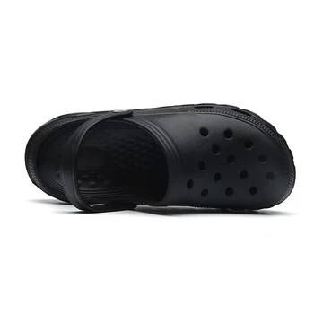 De Dimensiuni mari 36-45 Croc Bărbați EVA Unisex Negru Grădină Casual Aqua Saboți Fierbinte de sex Masculin Trupa Femei Sandale de Vară Diapozitive Plaja Pantofi de Înot