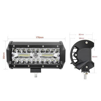 7inch 200W LED Lumina de Lucru Bar Locului de întâlnire Offroad Inundații 4WD Lumina Pentru SUV Lampa cu 400 LED-uri Păstăi 6500k Bec