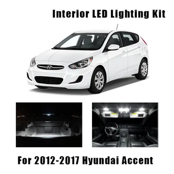 10 Becuri Albe LED-uri Auto Hartă Lumina Plafon Interior Kit potrivit Pentru Hyundai Accent 2012-2016 2017 Portbagaj Cargo Lampa plăcuței de Înmatriculare