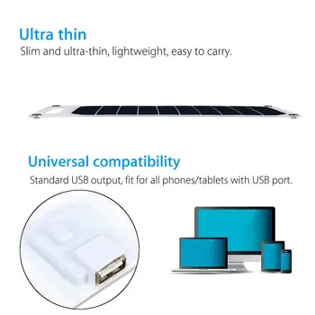 6V 10W 1.7 Portabil Monocristalin Panou Solar Slim & Light Incarcator USB de Încărcare de Putere Banca Pad