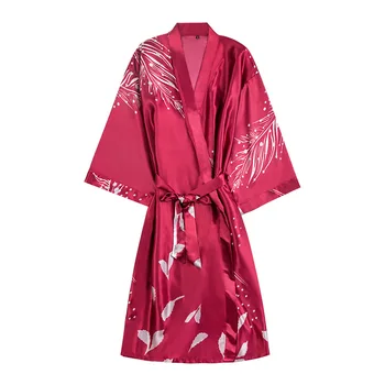 M-XXL Nou Kimono de Vară Halat Halat de baie Femei Raionale de Baie Halat Yukata Imprimare cămașă de noapte Sleepshirts Cămașă de noapte Pijama Mujer