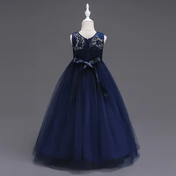 BH9999B#Albastru Floare Fata Rochii Noi pentru copii Petrecere de nunta pufos lung fata de Dantelă rochie de Printesa rochie de bal ieftine en-Gros