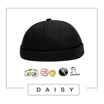 Brimless Pălărie de Modă Retro Cap de Craniu cu 5 Accesorii Docker Marinar Beanie Cap Pălării de Soare Vintage Harajuku Daisy