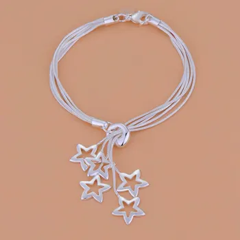 En-gros de Argint 925 stele drăguț lanț femei doamnă nobilă, frumoasă brățară moda bijuterii farmec nunta nobil petrecere