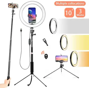 10 inch Selfie Lumină Inel cu Suport de Telefon CONDUS Lampă în formă de Inel cu Stick USB pentru Smartphone Youtube Machiaj de Studio Live