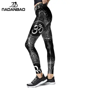 NADANBAO India Chakra Jambiere Femei Slim Pantaloni de Antrenament de Mare Wasit Aztec Rotund Ombre Leggins Pentru Fitness Elastic Legins