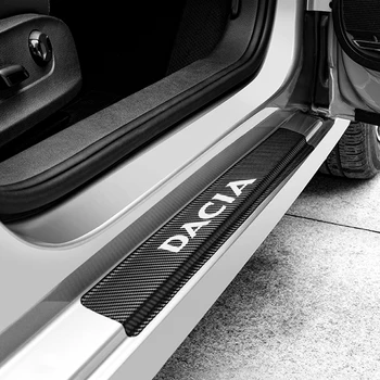 4BUC Masina Pragului de Ușă Placa de Autocolante Pentru Renault Dacia Duster Logan Sandero Auto Pragul Protector Decalcomanii de Tuning Auto Accesorii