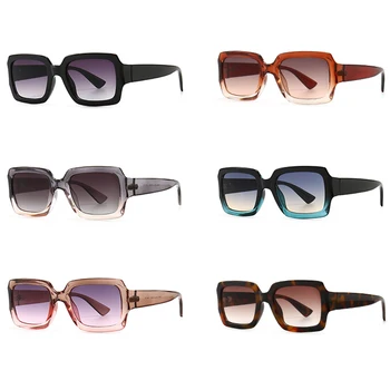 Peekaboo cadru pătrat ochelari de soare femei retro gradient de lentile uv400 leopard negru dreptunghiulară ochelari pentru barbati 2021 fierbinte de vânzare
