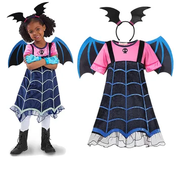 Copii Cu Aripi Vampir Cosplay Dress Fată Petrecere De Halloween Pentru Copii Vampirina Costum De Noapte De Groază Haine De Desene Animate Joc De Rol Seturi