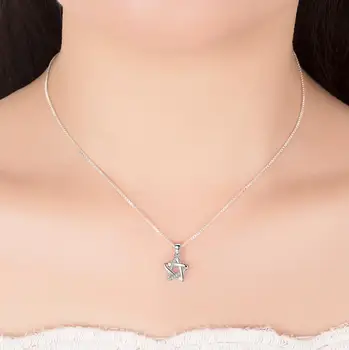 925 de argint sterlină femei moda bijuterii noi de înaltă calitate de cristal zirconia retro simplu stele pandantiv colier lung 45CM