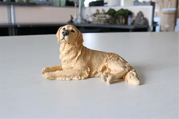 JJM Golden Retriever Câine Loial animal de Companie Cifra de Animale Mașină de Decor din PVC, Model de Colectie Model de Păpușă Jucărie de Învățământ pentru ChildrenGift