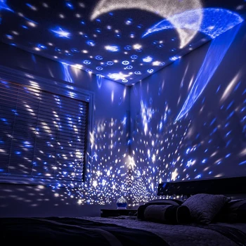 Steaua Proiector Luna Lampa de Noapte Înstelat, Lumina LED Lumina de Stele USB Dormitor Petrecere Reîncărcabilă Lumina de Noapte pentru copii