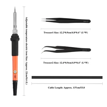 Handskit Lemne Pen Set 45PCS 110V/220V 60W ciocan de Lipit Electric Lemne de Lipire Stilou Digital de Lipit Instrument