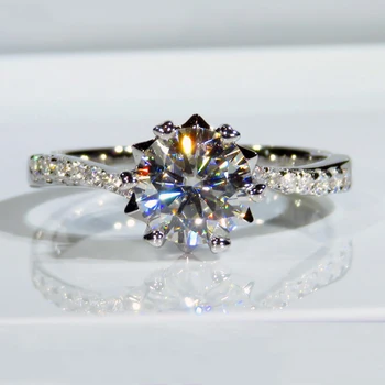 925 inel argint 1ct 2ct 3ct stil Romantic Moissanite inel forma de Floare bijuterii inel de logodna, Aniversare
