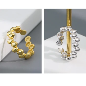 Kinel Minimalist 18K Aur Adevărat Placat cu Fasole Inele pentru Femei Reglabil din Argint 925 Bijuterii anillos 2021 Noi