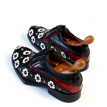 Bullock clasic, high-end pură lucrate manual din piele mens pantofi de mireasa rosii cherry cusut pantofi pentru bărbați
