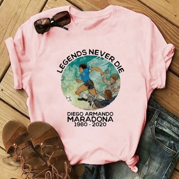 Noi Harajuku Ullzang tricouri Diego Armando Maradona Imprimare Femei cu Maneci Scurte T-shirt, Bluze de Vara Tricouri Femei Topuri Tricouri Vintage