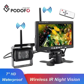 Podofo Wireless Built-in IR Viziune de Noapte rezistent la apa din Spate Vedere din Spate aparat de Fotografiat Sistem + 7