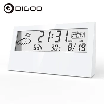 Digoo DG-AN0211 Ecran Transparent Statie Meteo Ceas Deșteptător Interior Higrometru Termometru Prognoza Meteo Senzor de Ceas