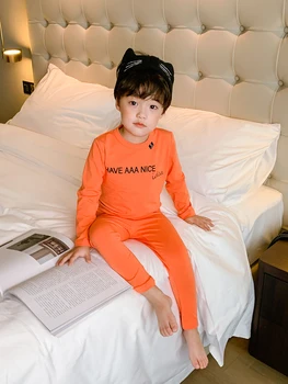 Băieți Cald de Înaltă Talie Bellyband Set de Lenjerie de corp pentru Copii Lenjerie de corp Termică Set Stil coreean Băiat Mare Copil Rochie de Toamna