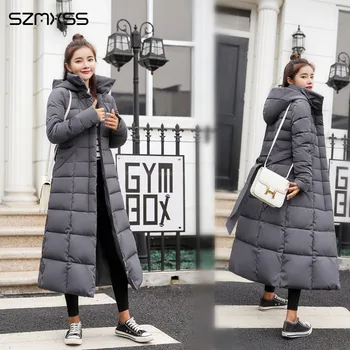 De iarnă din 2018 nou timp de moda coreeană jacheta femei bumbac hanorac guler de blană mare de mari dimensiuni haina de iarna ropa invierno mujer
