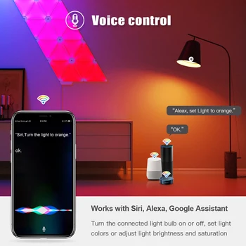 12W RGB Inteligent Bec Estompat de Control Vocal Siri WiFi LED E27 Lampă de Magie AC 110V 220V Lucra cu Alexa Google Asistent