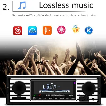 Auto Radio Auto Bluetooth Stereo Audio Vintage Wireless MP3 Player Multimedia AUX USB FM 12V Clasic Stereo Audio Player