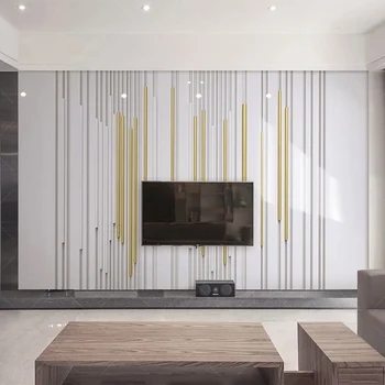 Personalizate 3D pictura Murala de Perete Moderne Golden Line Geometrie Tapet Living cu TV, Canapea Artă Abstractă Pictura pe Perete Papel De Parede Sala