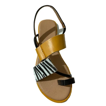Femei Sandale Clip Deget De La Picior Moale Din Piele Doamnelor Zebra Alunecare Pe Pantofi Plat Femeie Casual Confort Plaja De Moda De Sex Feminin De Vară 2020