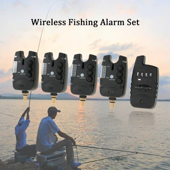 Lixada fără Fir de Pescuit de Alarmă Set 4 Musca Pescuit Alarme + 1 Receptor în Cazul în care LED-uri de Pescuit la Crap de Alertă