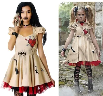 Costum De Halloween, Mireasa Fantoma Păpuși Voodoo Costume Fete Femei Medieval Vampir Cosplay Dress Groază Înfricoșător Petrecere De Îmbrăcăminte