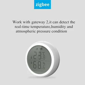 Tuya ZigBee Temperatură Și Umiditate Senzor Inteligent Acasă Inteligent Senzor De Umiditate Termometru Partener Funcționează Cu ZigBee Hub