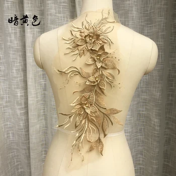 1 buc Margele Flori 3D DIYPatch Dantelă Aplicatiile Coase Pe Patch-uri de Patch-uri Florale Costum Pentru Nunta Rochie de Deco