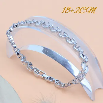 Argint 925 Seturi De Bijuterii Whtie Pietre Zircon Cercei Pentru Femei Bijuterii De Nunta Farmecul Brățară Inele Colier Set