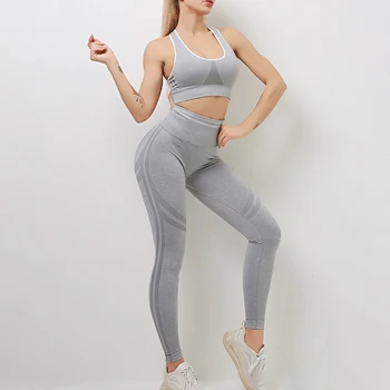VOPSEA Scrunch fără Sudură 2 Piese Sport Set Femeile Firness Yoga Costum de Uzura Atletic Femei Haine de Sport Antrenament Sport Yoga Seturi