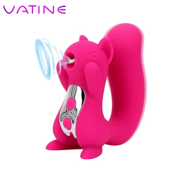 VATINE 10 Frecvența Biberon Fraier Supt Veveriță Sculpta multifuncțional Limba Vibratoare Clitoris Lins Stimulator Vibrator