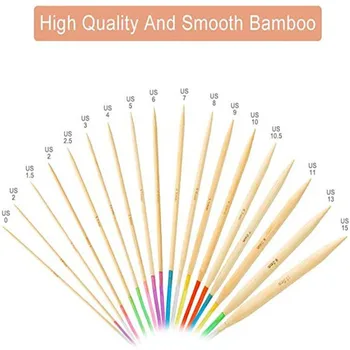 18pcs Bambus Andrele Circulare Set 60cm Ace de Tricotat și Cusut Accesorii DIY Țese Instrumente de Ambarcațiuni Cu Geanta Pentru Femei
