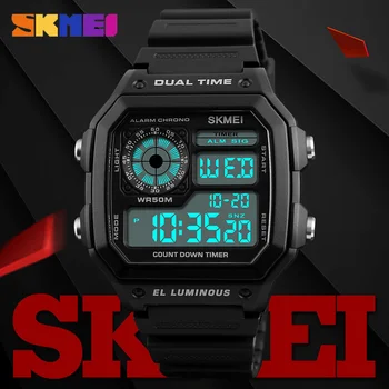 SKMEI Moda Ceasuri Sport Barbati Impermeabile Numărătoarea inversă din Oțel Inoxidabil Ceas Deșteptător Masculin Digitale Ceasuri Relogio Masculino
