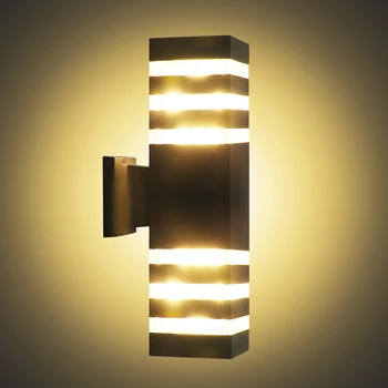 Modern, rezistent la apa de Sus în Jos Lampa Aluminiu Cuboid Perete LED Corpuri de iluminat Lampa de Perete Iluminat Exterior E27 AC 85-240V Grădină