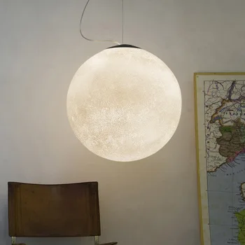 Nordic Luna Lampă cu LED-uri Lumini Pandantiv Rasina Decor Acasă Luciu Pandantiv Lampa de Dormitor Cald, Romantic Lumini de Iluminat Loft Lampă de Agățat