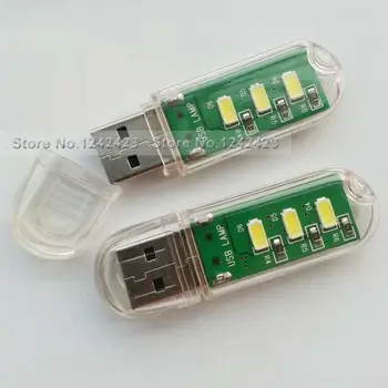 1 bucată Portabil USB 5V LUMINA 3 Led-uri, Mini-Lumina de Noapte Noutate usb Iluminat USB Lampa Camping lampa led