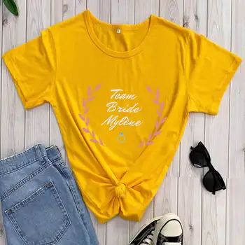 Echipa Mireasa Bumbac imprimat de Femei T Shirt a Burlacelor, O-Neck Short Sleeve Top Tricou de domnișoară de Onoare la Nunta Petrecere, Tricouri