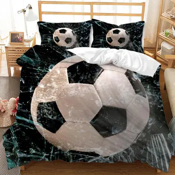 Toamna Și Iarna Barbati de Fotbal 3D de Imprimare Carpetă Acopere 2/3PCS lenjerie de Pat Acoperi
