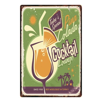 [ Mike86 ] Pina Colada Cocktail Lounge Placă De Metal Hawaii Perete Postere Vintage Tin Semn Suveniruri Antice Festival Cadou Dd-1003
