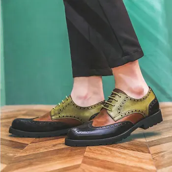 Mens Bocanc Birou de Afaceri Oxfords Apartamente Bărbați Amestecat Culori de Moda Rochie de piele de Brevet Pantofi Nunta, Pantofi de Partid A57-55