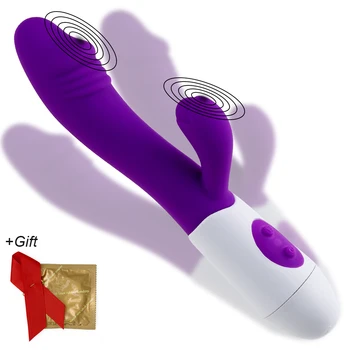 Omul nuo Silicon G Spot Vibrator Rabbit Vibrator Dual Vibration 7 Viteze Vagin, Clitoris Masaj Jucarii Sexuale Pentru Femei cu Cadou Gratuit